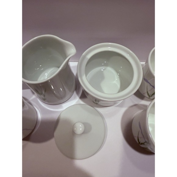Corning Meadow Iris Creamer Sugar Set 8 Mugs Vintage USA - Picture 6 of 9